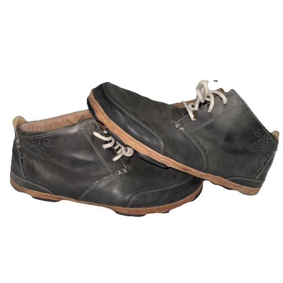 Olukai Kamuela Black Leather Mid Top Lace Up Casual Shoes Men’s Size 11.5 main image 7